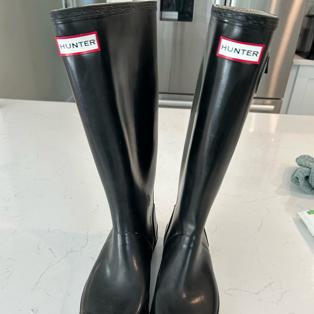 Hunter Women's Black Tall Rain Boots